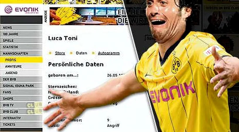 Luca Toni în tricoul Borussiei Dortmund