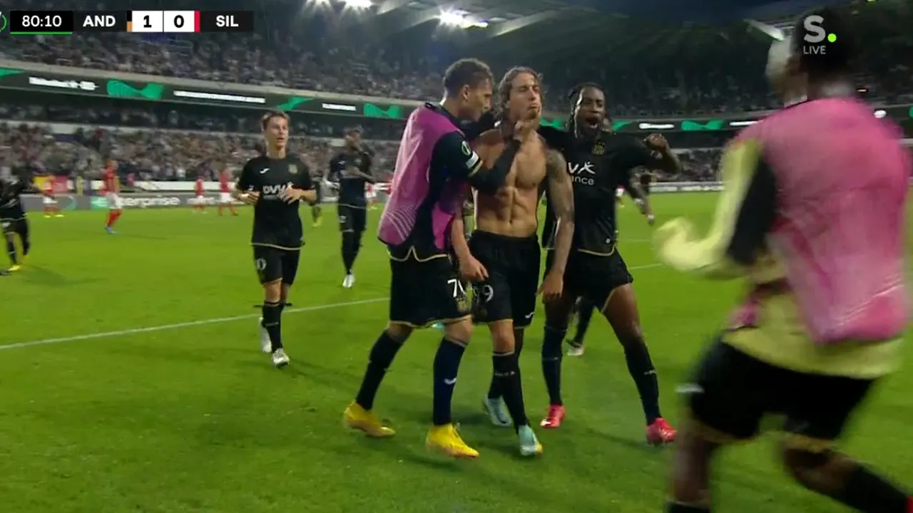 Anderlecht, victorie în grupa din care face parte FCSB! Belgienii s-au impus cu greu în fața danezilor de la Silkeborg | VIDEO