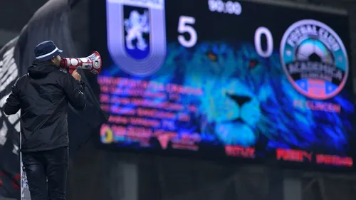 Universitatea Craiova - Academica Clinceni 5-0. Dezastru pentru oaspeți în Bănie