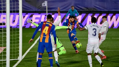 Leo Messi, aproape de golul anului în „El Clasico”, direct din corner! Argentinianul a avut două ocazii imense în doar două minute | VIDEO
