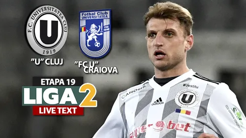”U” Cluj câștigă la limită meciul cu ”FC U” Craiova, după ce arbitrul a refuzat în prelungiri un penalty pentru olteni. Liderul Ligii 2 pierde al doilea joc consecutiv în acest sezon și ar putea pica în clasament