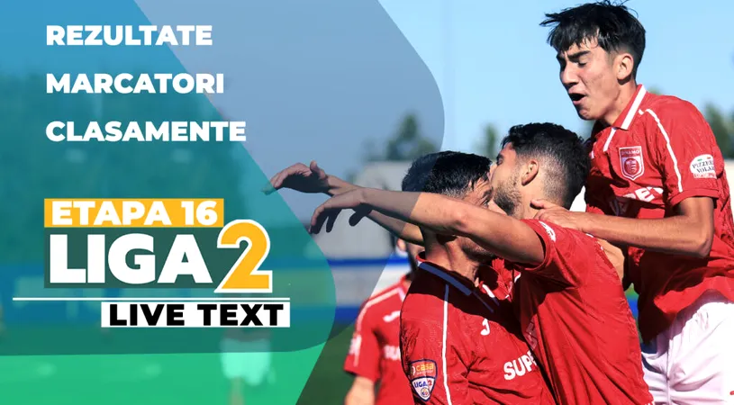 Etapa 16 Liga 2 | Steaua pierde lângă Bacău după o primă repriză dezastruoasă. CS Gloria Bistrița a obținut scorul rundei. 22 de goluri marcate în șase partide
