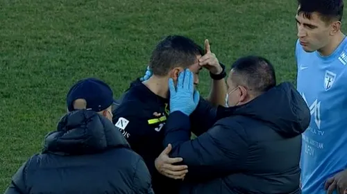 Emoții uriașe pentru Ovidiu Hațegan în primele minute ale meciului FC Voluntari – Sepsi Sfântu Gheorghe! Arbitrul a amețit și a primit îngrijiri medicale | VIDEO