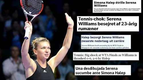 Românca Simona Halep, lăudată din toate colțurile lumii. Daily Mail: „Simona o distruge pe Serena”. Reacții din SUA, Singapore și Italia