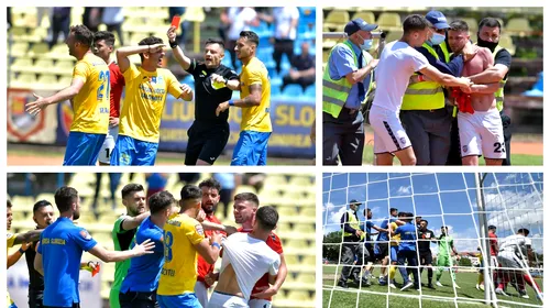 Au fost momente tensionate la Slobozia, în prelungirile barajului cu Recea, după marcarea golului care a decis cine rămâne în Liga 2 și retrogradează în Liga 3. Arbitrul a arătat patru cartonașe roșii