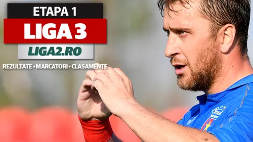 Liga 3, etapa 1, rezultate și marcatori | Steaua începe cu o victorie clară, scorul etapei. La fel s-a impus și Corona. Trei meciuri nu s-au disputat din cauza infectărilor cu COVID-19