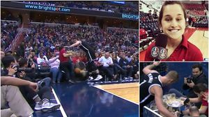 VIDEO | Antrenoare de hochei pentru liceeni, vedetă fără voie la un meci de NBA: "calamitate totală"