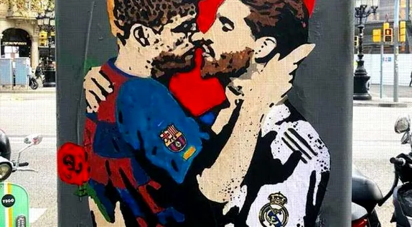 Pique și Ramos se sărută înainte de El Clasico. Imagine șoc în ziua marelui meci Barcelona - Real Madrid