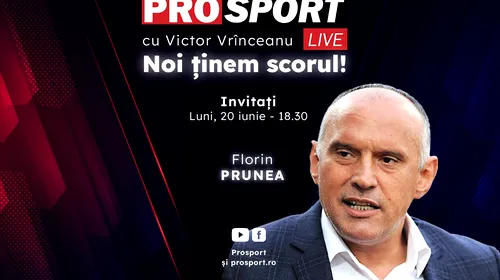 ProSport Live, ediție premium pe prosport.ro! Florin Prunea va discuta despre transferurile de top de la FCSB și CFR Cluj, dar și despre dezastrul din care Dinamo nu poate ieși
