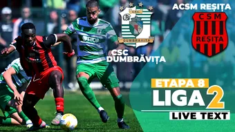 CSC Dumbrăvița – ACSM Reșița începe la ora 17:30 și e penultimul joc al rundei a 8-a a Ligii 2. Timișenii n-au câștigat niciun meci în acest sezon, cărășenii vor să revină pe podium