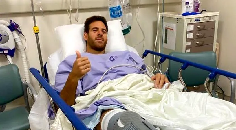 Cum și-a sensibilizat fanii! Juan Del Potro, fotografiat pe patul de spital după operația la genunchi. Mesajul de încurajare al lui Novak Djokovic