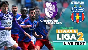 CFC Argeș învinge Steaua și în returul play-off-ului și poate visa inclusiv la trofeul Ligii 2. Meciul, rupt înainte de pauză de o eliminare ușoară dictată de arbitrul Coza