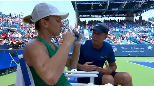 „Darren, ce fac rău!?” Halep și Cahill, dialog tensionat în timpul finalei de la Cincinnati: „Nu mai vorbi!”