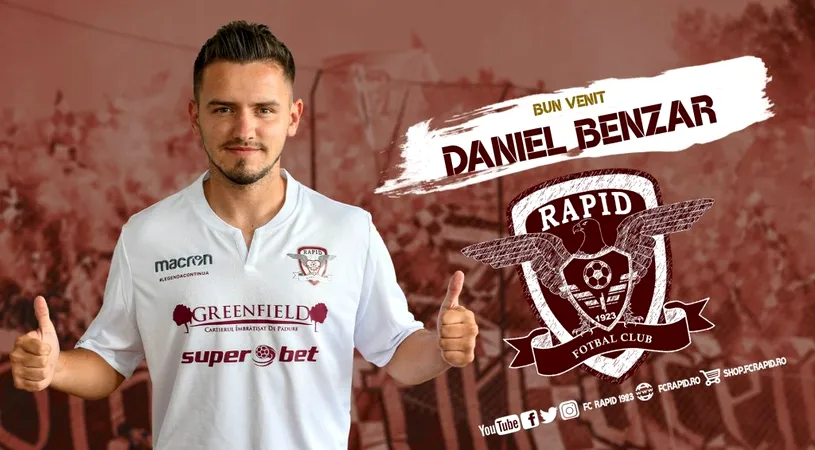 OFICIAL | Rapid și-a adus al treilea jucător de la FC Voluntari. Daniel Benzar, fostă speranță a FCSB, a semnat contractul. Adrian Iencsi are încă un antrenor secund în staff