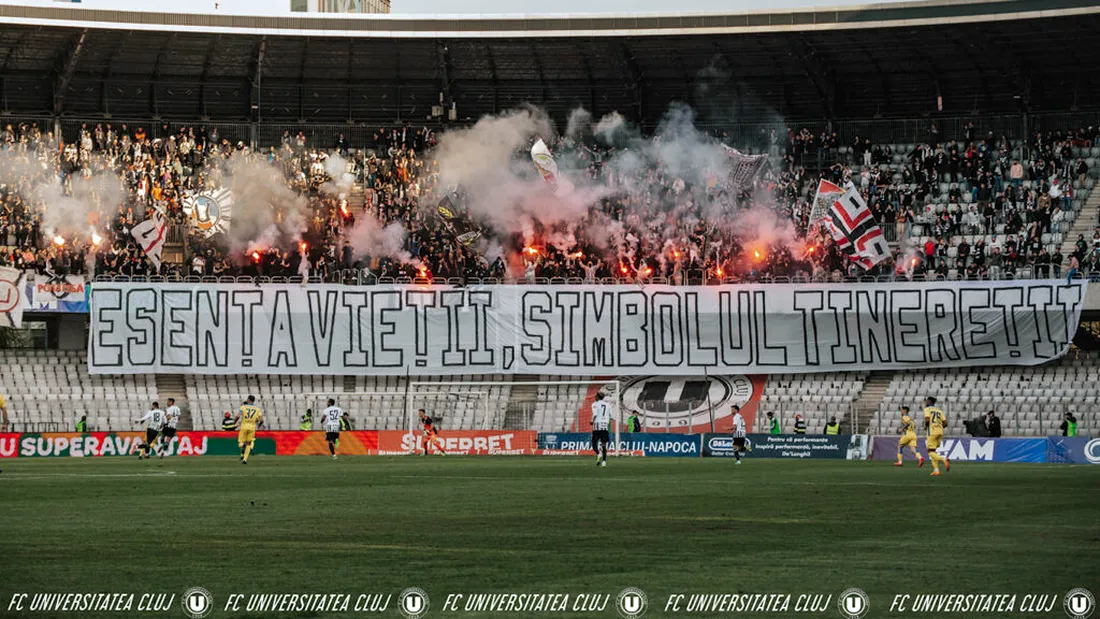 U” Cluj învinge în 10 oameni FC Hermannstadt, la revenirea pe Cluj Arena