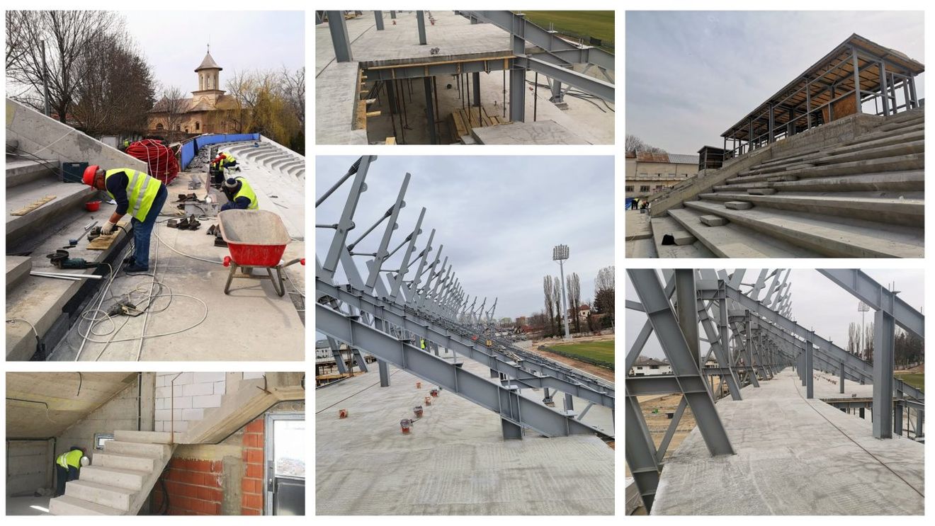 Încă o amânare la stadionul din Târgoviște! Șanse minuscule pentru Chindia să revină acasă în 2022. FOTO | Stadiul actual al lucrărilor, departe de așteptări