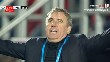 Fază extrem de controversată în Rapid - Farul, la scorul de 0-2! Gică Hagi a turbat pe margine și a înjurat când a văzut pentru ce a dat arbitrul Găman penalty pentru echipa lui Dan Șucu