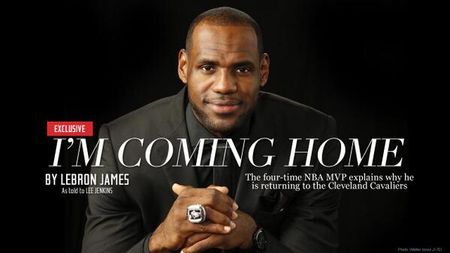 "Mă întorc acasă". LeBron James va juca la Cleveland Cavaliers, la patru ani după ce a părăsit echipa din Cleveland pentru Miami Heat