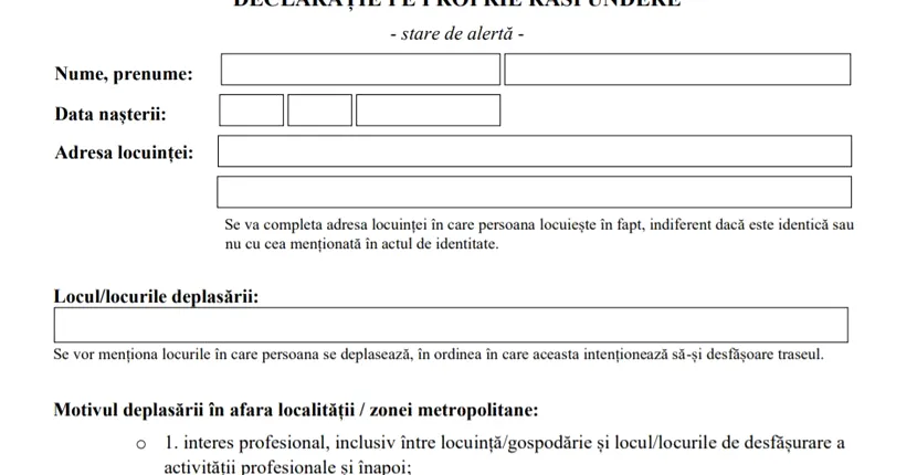 În ce condiții vom putea părăsi localitatea din 15 mai și cum arată noua declarație pe propria răspundere