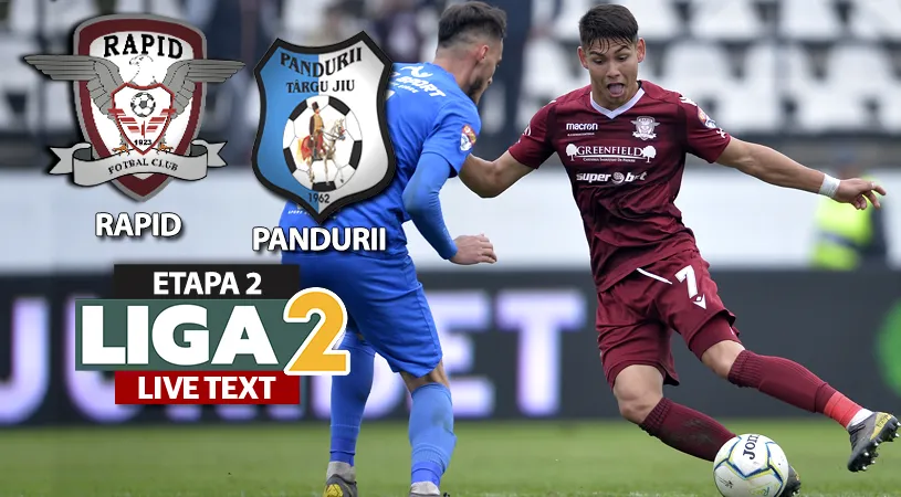 Rapid s-a chinuit acasă cu Pandurii Târgu Jiu. A câștigat la un gol diferență, grație unei lovituri de pedeapsă