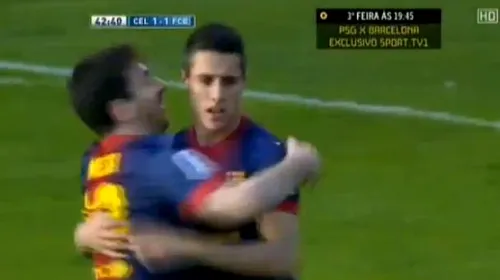 În așteptarea golului record, Messi mai bifează o lovitură.** Tello face plecăciuni după asta. VIDEO Ce a reușit argentinianul și bijuteria atacantului cu Celta