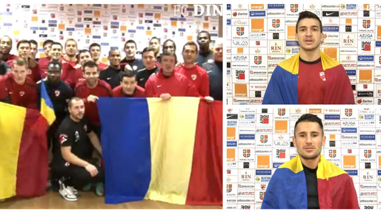 VIDEO - Mesajul dinamoviștilor de 1 decembrie: "Mândru că sunt român!"