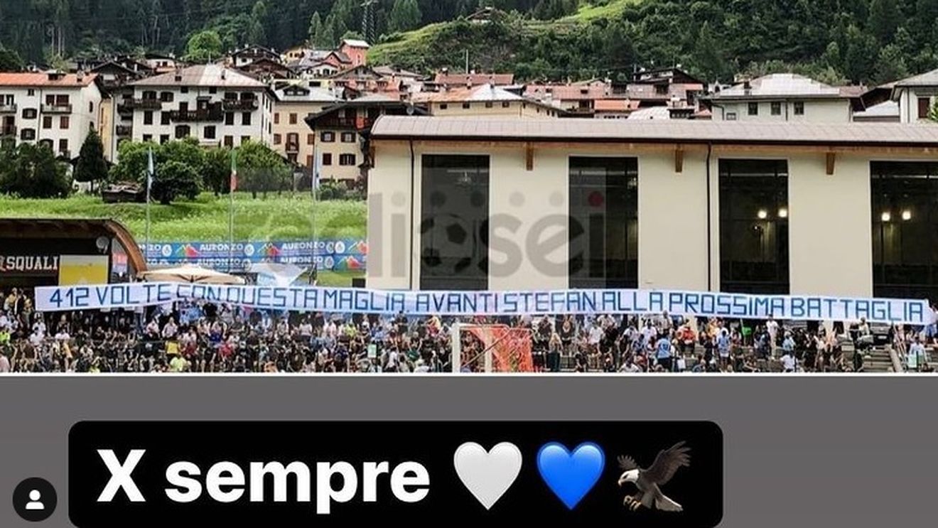 Mesaj emoționant al lazialilor pentru Ștefan Radu! Banner de peste 40 de metri pentru fotbalistul român