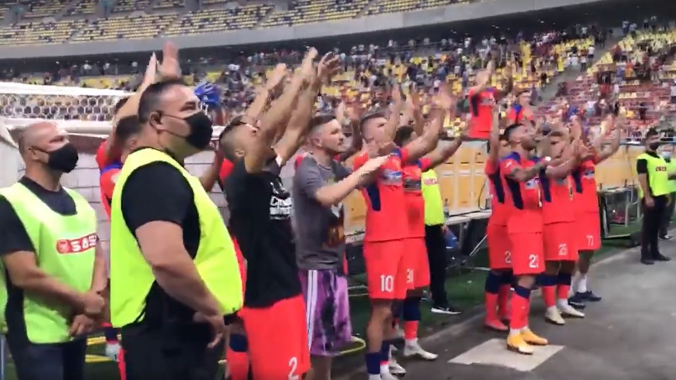 Așa ceva n-au mai trăit la FCSB! Cum au sărbătorit jucătorii lui Gigi Becali alături de Peluza Nord, după victoria cu Universitatea Craiova | FOTO&VIDEO