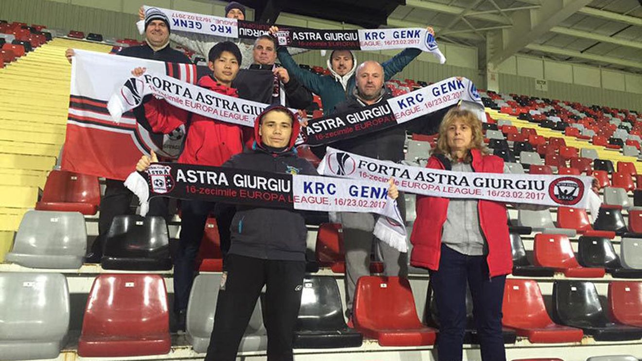FOTO | Suporter exotic pentru Astra. Un străin a parcurs peste 8.700 de kilometri pentru a-i încuraja pe jucătorii lui Șumudică la meciul cu Genk. Cum s-a îndrăgostit de Astra