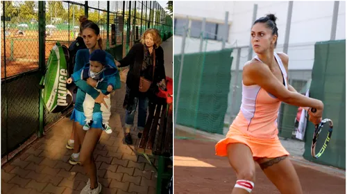 FOTO | Ea este jucătoarea de tenis cu cel mai mic suporter. Raluca Joițoiu a ajuns în finala primului turneu jucat în postura de mămică