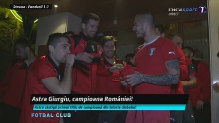 FOTO | Imaginile bucuriei. Jucătorii Astrei au sărbătorit cucerirea titlului în cantonament