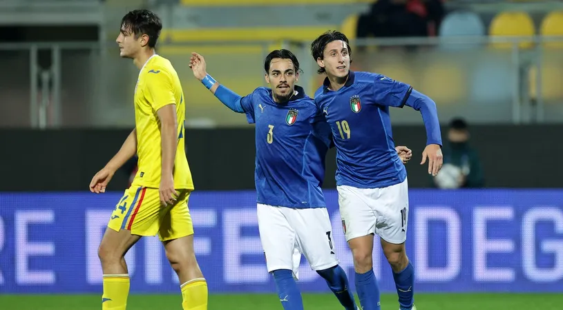 Italia U21 - România U21 4-2. Tricolorii au condus cu 2-0, dar repriza secundă a fost una de coșmar
