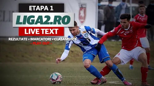 Liga 2, rezultate etapa 1 play-out | Avalanșă de goluri în patru din cele cinci jocuri ale etapei de debut a play-out-ului. FC Buzău s-a răzbunat pe Viitorul Pandurii pentru ratarea play-off-ului, FC Brașov a câștigat la Timișoara