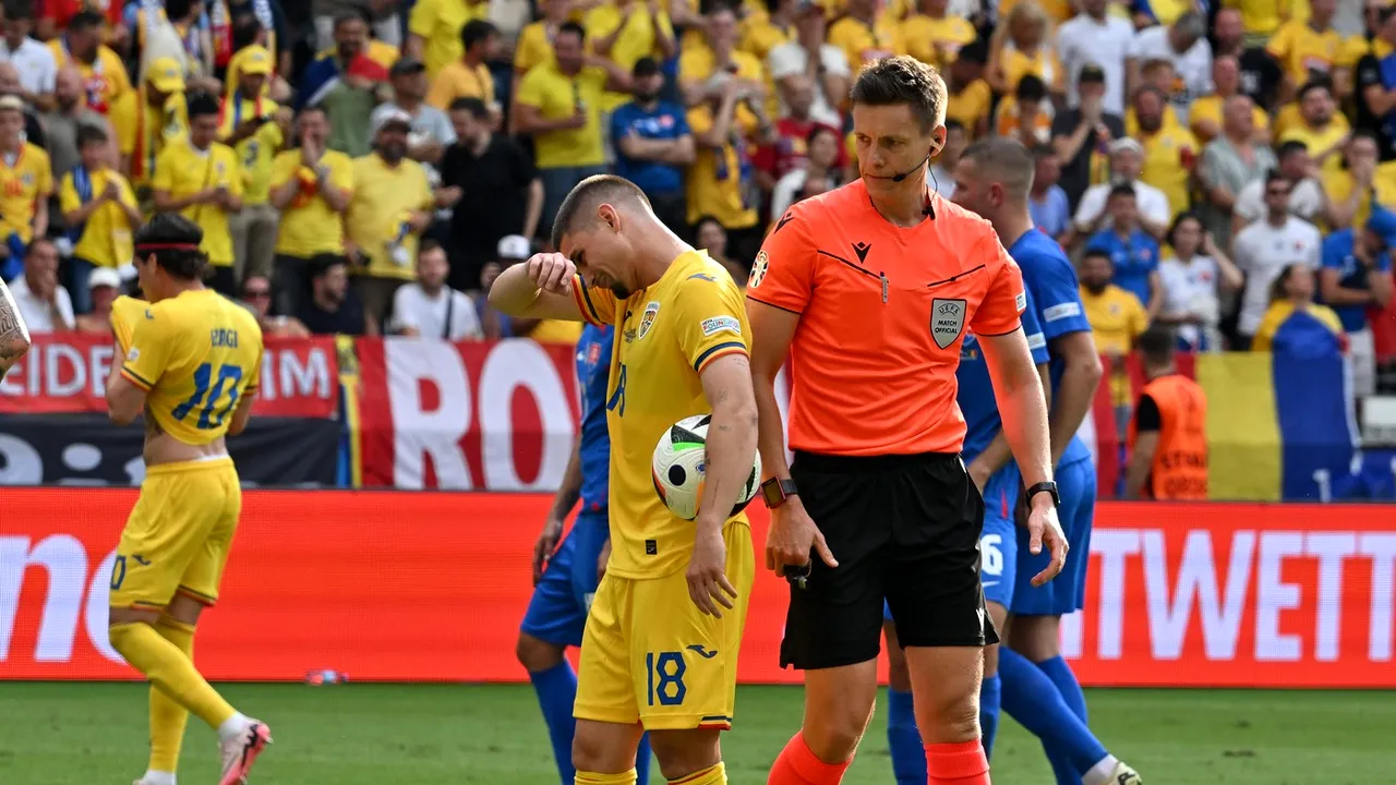 „Sunteți chiori? E furt!”. Au răbufnit după faza la care Hagi a primit penalty în România - Slovacia