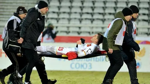 Bourceanu, operat cu succes după fractura de tibie suferită în meciul Ural – Arsenal Tula. Când va reveni pe teren mijlocașul