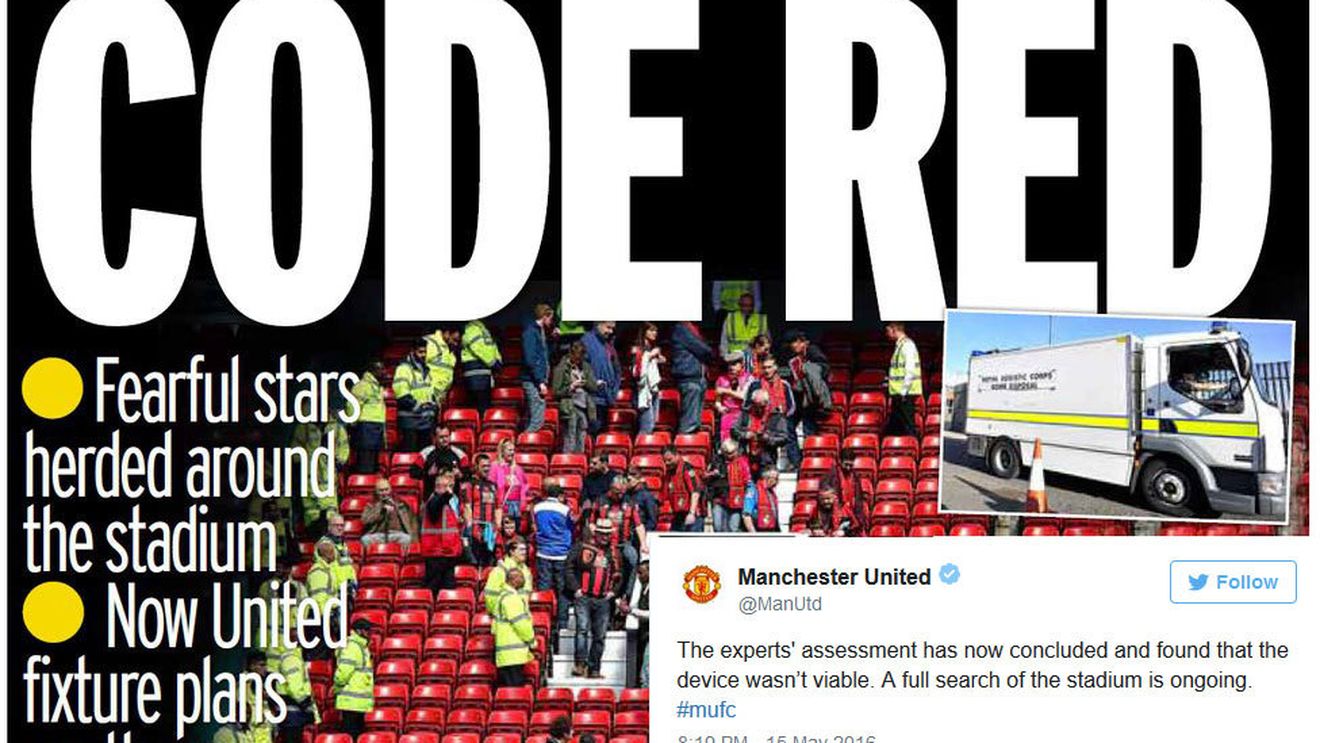"Fiasco!" Cod roșu de alertă pe Old Trafford, dintr-o gafă uriașă. Cum a ajuns  pe stadion "bomba falsă" detonată de autorități. Meciul a fost reprogramat