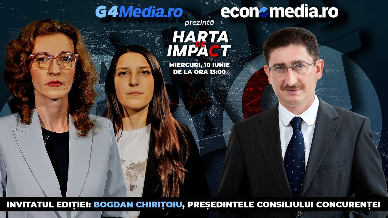 Președintele Consiliului Concurenței, Bogdan Chirițoiu, este invitat în studio la prima ediție a emisiunii „Harta de impact”, care va fi transmisă live de la ora 13:00 pe site-urile G4Media și Economedia, pe conturile de Youtube și pe paginile de Facebook.