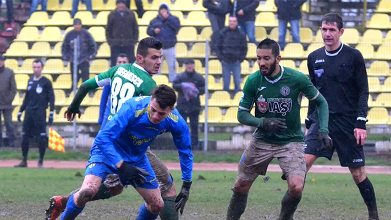 Calificare în noroi! Iașiul merge în sferturile Cupei după un 2-0 chinuitor la Slobozia, pe un teren desfundat. Cronica meciului
