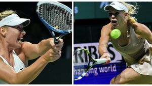 Meci de pus în ramă la Turneul Campioanelor. Wozniacki a doborât-o pe Șarapova într-un stil de mare campioană