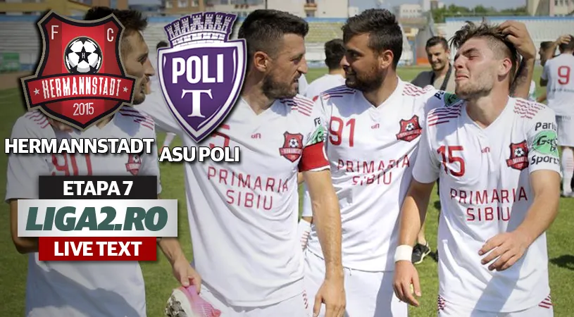 AFC Hermannstadt - ASU Poli 1-0.** Bogdan Rusu îi readuce pe sibieni pe primul loc după ce a profitat de o gafă a lui Mera și Bozoancă