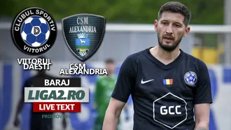 CSM Alexandria câștigă manșa tur a barajului de promovare în Liga 2 cu Viitorul Dăești. Unul dintre goluri, reușit dintr-un penalty controversat acordat de arbitrul Ionuț Coza
