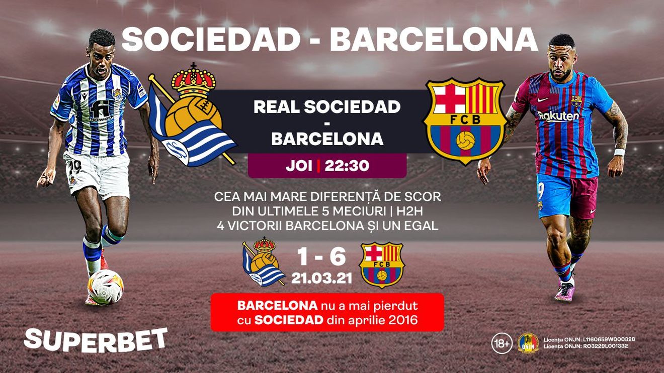 ADVERTORIAL | Sociedad – Barcelona: catalanii aleargă după ultimul obiectiv rămas al sezonului