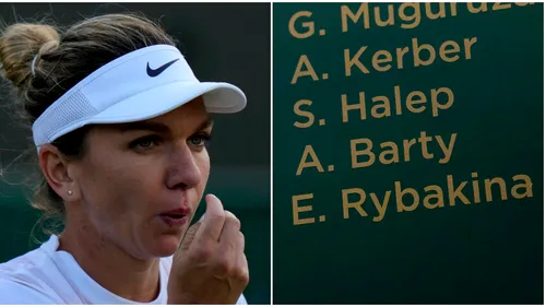 Detaliul bizar observat pe panoul de onoare de la Wimbledon, unde se află și numele Simonei Halep: „L-au aliniat greșit!