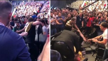 Bătaie și în tribune la meciul McGregor -  Nurmagomedov! Fanii s-au lovit cu scaune, femeile au folosit poșetele pe post de "arme" | VIDEO