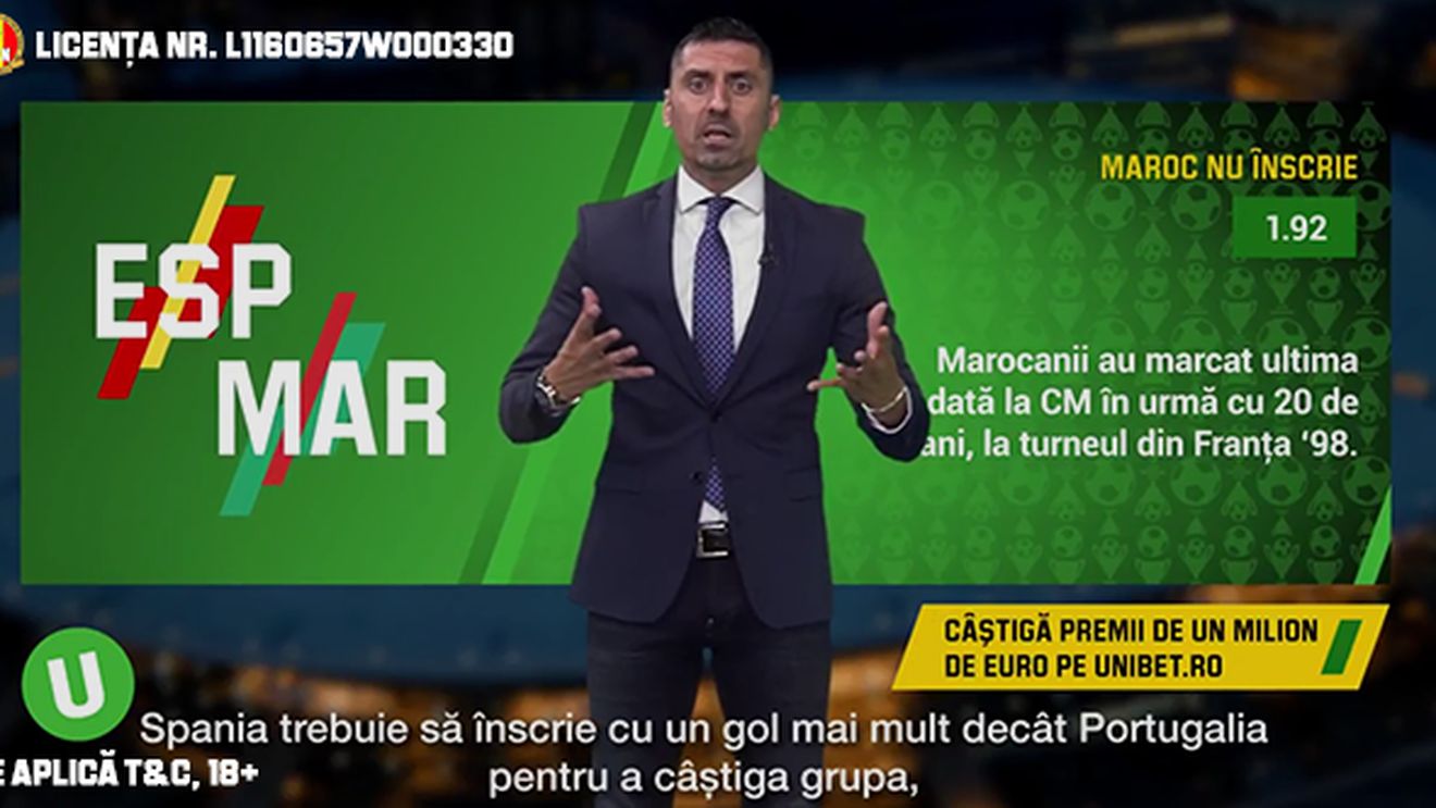 (P) Ponturi CM 2018: Maroc nu inscrie cu Spania, Iran si Portugalia sunt la egalitate la pauza