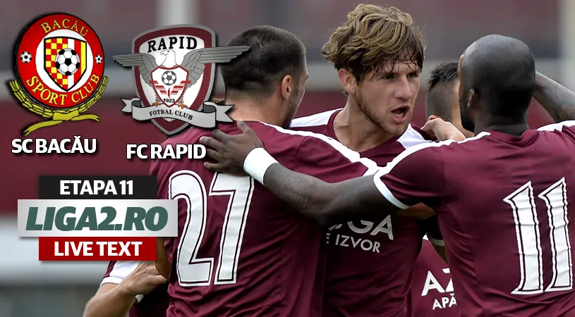 SC Bacău - Rapid București 0-3.** Echipa lui Dan Alexa redevine lider în Seria 1