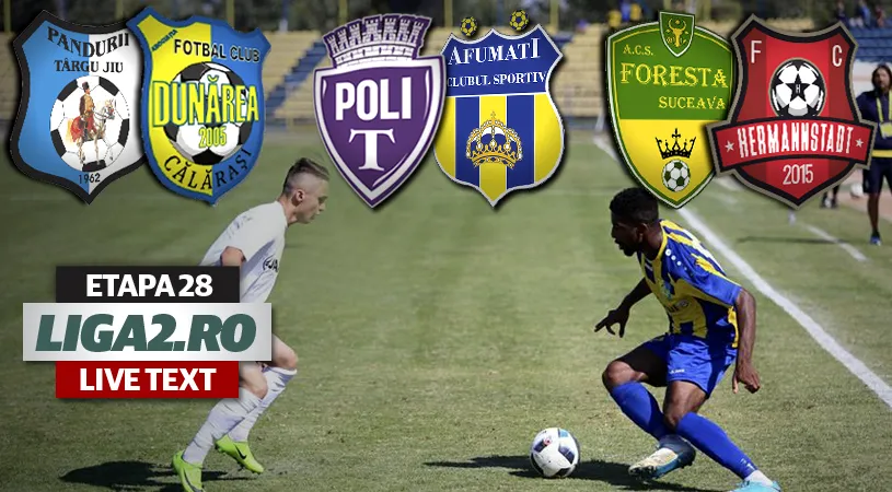 Victorii la scor de neprezentare pentru Dunărea și FC Hermannstadt, care sunt și mai aproape de Liga 1 după înfrângerea Chindiei.** ASU Poli trece și ea de CS Afumați