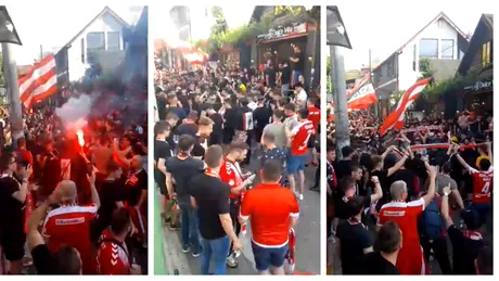 VIDEO | Atmosferă unică înainte de ”U” Cluj - Dinamo. Fanii celor două echipe au cântat împreună, la terasele din Cluj Napoca