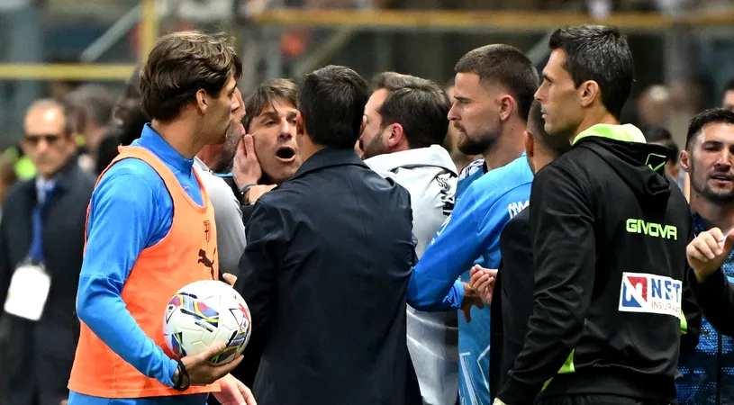 Ce nebunie: Cristi Chivu, eliminat în Parma – Napoli! A fost la un pas de bătaie cu Antonio Conte, care a văzut și el cartonașul roșu