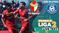 FC Bacău – CSM Slatina începe la ora 17:30 și încheie etapa 5 a Ligii 2. Echipa olteană are nevoie de o victorie pentru a reveni pe prima poziție